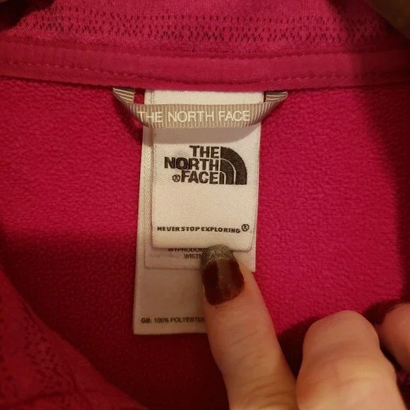 North Face Women's Pink Full Zip Fleece Lined Jacket Size Small - Picture 3 of 11